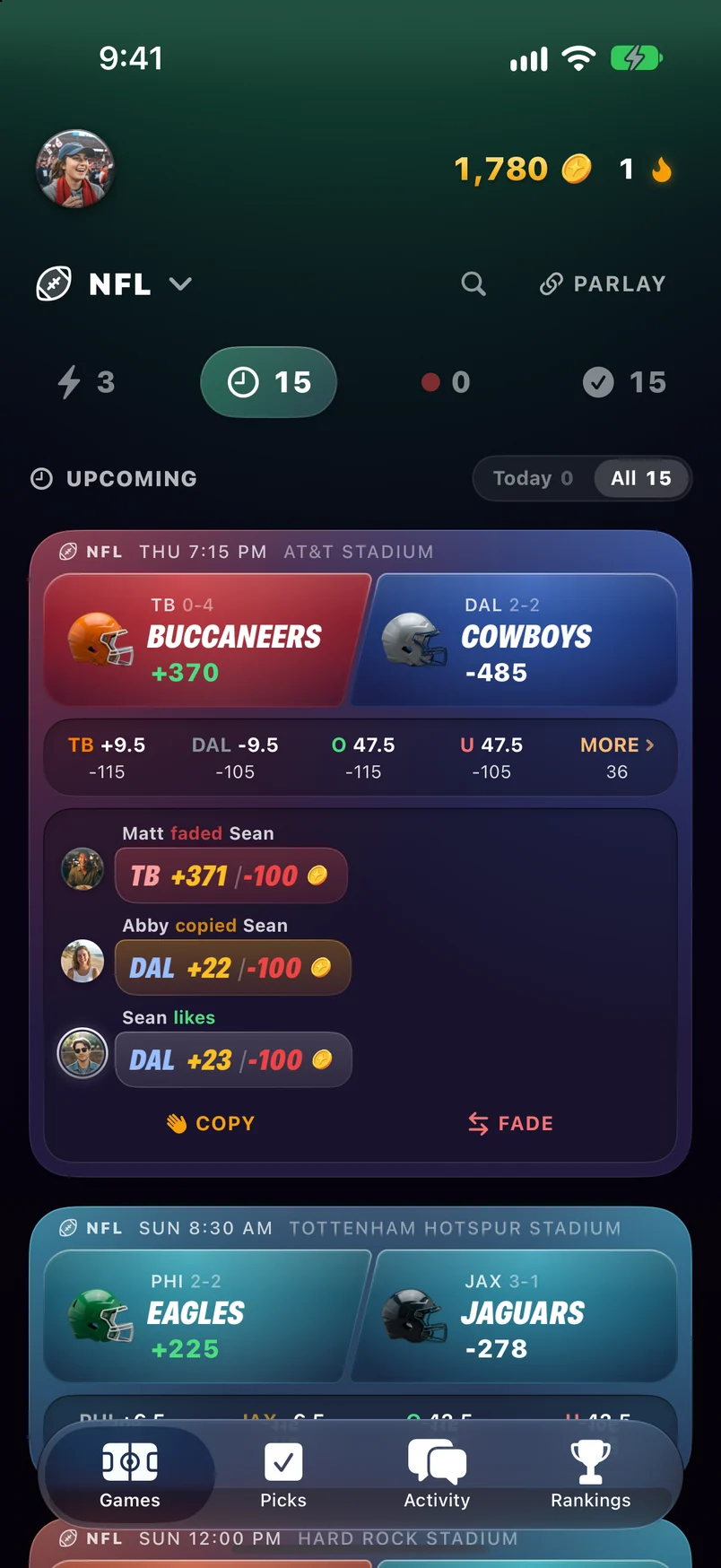 Friends copying Sean’s Cowboys pick and Matt fading it